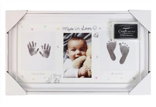 Baby-Andenken, Bilderrahmen für Fotos, Fuß- und Handabdrücke von Ihrem Baby, mit Tinte, zur Erinnerung an Ihr Baby, für Baby-Partys, als Geschenk