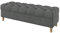 Furninero - Tiefer gepolsterter Sitzbank Sitzhocker Sitzruhe Betthocker Ottomane, mit Stauraum, Gerundete Beine, 140 cm breit, Majestic Velvet Grey Stoff (Licht zu reinigende), Grau