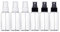 JamHooDirect 6Pcs, 50ml Spray Bottle Empty Plastic Fine Mist Travel Atomiser Set with 2 Funnels - Clear Refillable & Reusable Travel Size Bottle Toiletries Liquid Containers for Cosmetic Make-up