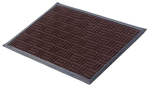 KADAX Fußmatte, 60 x 40 cm, Fußabtreter für Innen und Aussen, waschbare Gummifußmatte für Haustür, Hauseingang, Schmutzfangmatte aus Gummi, Sauberlaufmatte, Türvorleger (braun)