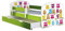 ACMA Kinderbett Jugendbett mit Einer Schublade und Matratze Grün mit Rausfallschutz Lattenrost II 140x70 160x80 180x80 (31 Eule, 180x80 + Bettkasten)