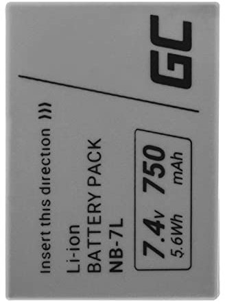 Green Cell® NB-7L NB7L CB-2LZE 315B001 Kamera-Akku für Canon PowerShot G10 G11 G12 SX30 is CB-2LZ, Full Decoded, Die hochwertigste Markenbatterie Green Cell (Li-Ion Zellen 750mAh 7.4V Schwarz)