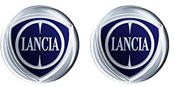 Lancia Adesivo 3D Ufficiale Logo, Diam. 12 mm, 2 Pezzi