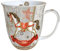 Ambiente Porzellan Tasse ca. 400ml Becher Bone China Mug Für Tee Oder Kaffee Rocking Horse Herbst Winter Weihnachten
