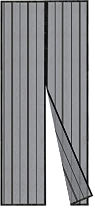 Sekey 115x220 cm Zanzariera Magnetica per Porta, anti Insetti, per Legno, Ferro, Porte in Alluminio, Facile da Installare, Non è Necessario Praticare Fori, Apertura e Chiusura Silenziosa, Nero