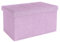 INTIRILIFE Faltbare Sitzbank 49x30x30 cm in Lotus ROSA - Sitzwürfel mit Deckel und Stauraum aus Stoff mit Mulden - Sitzcube Fußablage klappbare Aufbewahrungsbox Truhe Sitzhocker