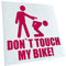Kiwistar - Autoaufkleber - Pink - 10x10cm Dont touch my Bike! - Heckscheibe Auto Aufkleber wetterfest für Kfz LKW Mofa Truck - Sticker außen selbstklebend Tuning Zubehör für Fenster Fahrzeug Scheibe