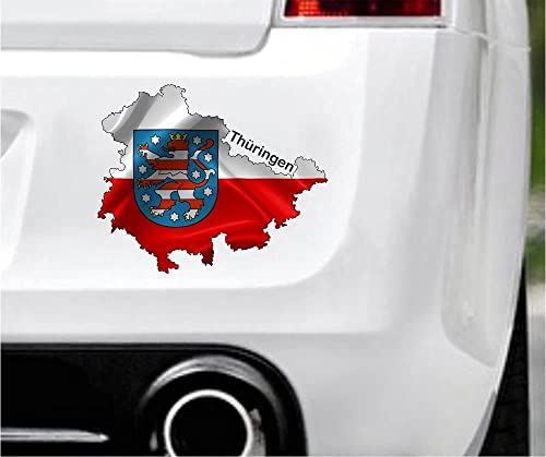 Perfect Sticker 15cm! Hochwertiger Auto-Aufkleber Sticker Wohnmobil Wohnwagen Abenteuer Urlaub Wandern WOMO WOWA Camping I089 Bundesland Thüringen Schrift Text Decal