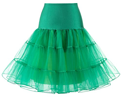 SSDH Jupe Jupon Années 50 Robe Rockabilly Jupons Crinoline pour Femmes S-2XL (Vert, S)
