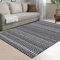 LuxFocus Maschinenwaschbarer Teppich, In & Outdoor Wasserfester Vintage-Teppich rutschfest Kurzflor mit Modernem Design Teppich für Schlafzimmer Wohnzimmer Esszimmer Küche 120 x 170 cm Schwarz