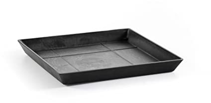 Ecopots Untersetzer für Blumentopf Rotterdam Dunkel Grau - Außen 22 x 22 cm/Innen 19 x 19 cm - Unterteller für Pflanzentopf aus Recycling Kunststoff - Topfuntersetzer modern für Indoor und Outdoor