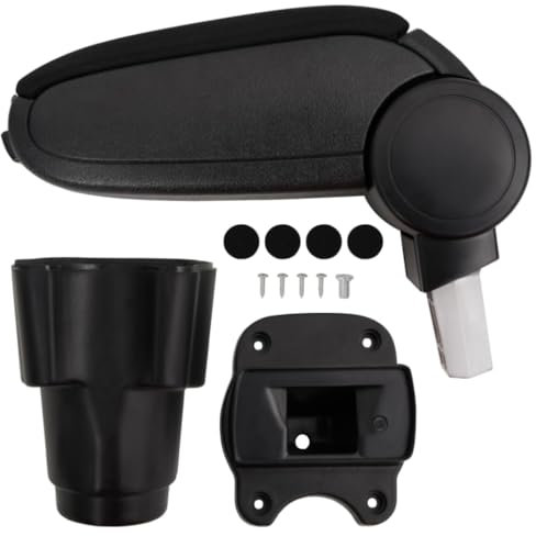 vidaXL Accoudoir de Voiture Noir 12x33x(34-50) cm ABS, boîte de Rangement d'accoudoir de Voiture, Console Centrale de Voiture, Remplacement d'accoudoir de Voiture