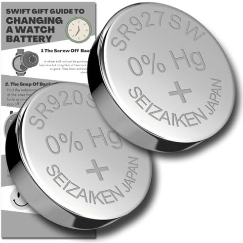 SR927SW Watch Batteries - 395 x 2 Seizaiken Equivalent Cell Button Watch Battery Replacement Kit for Watches with Fitting Guide. SR927W