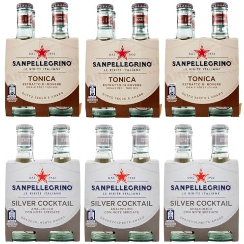 24er-Pack Testpaket San Pellegrino Silver Cocktail Alkoholfreies Getränk + Tonica Rovere Alkoholfreies Getränk 20cl Einweg-Glasflasche