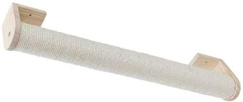 RL24 - Wandkratzsäule | als Klettersteig oder Erweiterung für Katzen-Kletterwand | Kratzstamm inkl. Wandbefestigung in Natur | Sisalstamm Ø 8,5 cm | Kratzmöbel für Katzen | 77 cm lang