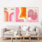 KemneT Retro rosa Bauhaus-Ausstellungs-Wand Bilder abstrakte Linie Welle Leinwandgemälde nordische Poster Kunstdrucke Wandbild Wohnzimmer Heimdekoration 50 x 70 x 3 ungerahmt