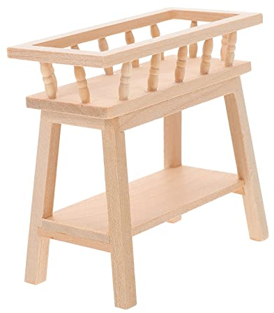 CAXUSD 1Stk Blumenständer Modell Maßstab 1/12 Lichthausdekorationen für zu Hause Vase Modelle Möbel Mini Lagerregal Puppenhaus Blumenregal hölzern Zubehör Zaun Blumenstand Holz