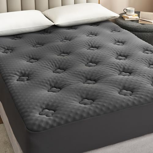 Hansleep Memory Foam Mattress Topper Small Double Bed, 122x190cm, Grey | Cooling Gel-Infused Mattress Pad, Breathable Soft Mattress Cover with Deep Pocket