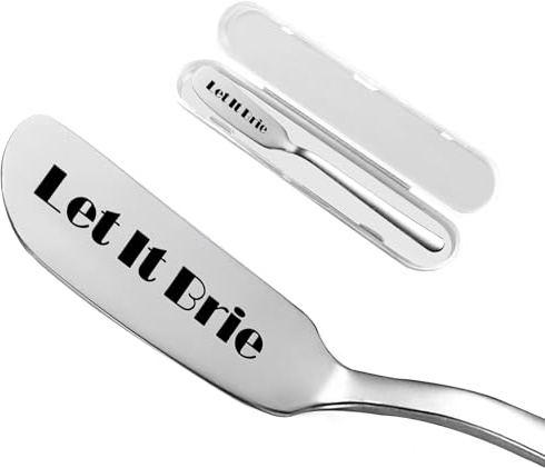 Odoor Fan Let It Brie Funny Butter Knife, Personalized Engraved Peanut Butter Spreader Cheese Knives, Novelty Anniversary Christmas Gifts for Sandwich Bread Toast Butter Lover