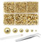 TOAOB 5000pcs Flat Back Pearls 2mm to 8mm Half Round Pearl Beads Gold Mixed Sizes for Nail DIY Crafts Shoes Dress Phone Case Making