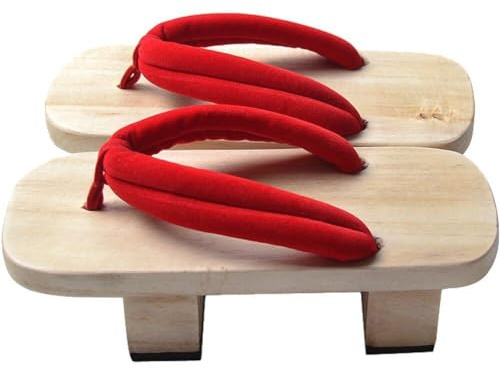 Pantofole Estive Giapponesi Geta Zoccoli in Legno Sandali con Plateau con Fondo Spesso Tacco Alto Tradizionale Giapponese a Due Denti