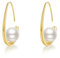 ZHOU LIU FU Perlenohrringe Silber 925 Damen-Ohrstecker Perlen Ohrschmuck 18K Vergoldet 8-10mm Klein Ohrstecker Mit Zircons Vintage Schmuck Geschenk Herz Blume Runden Sonne Rose Mama (Tropfen)