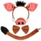 XEPST Conjunto de Disfraces de Jabalí Animal, Orejas y Cola Con Diadema para Disfraz, Cosplay, Cumpleaños, Halloween, Suministros para Fiestas