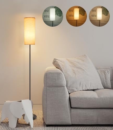 LEAZZLE Lámpara de Pie,Lámpara de pie moderna con 3 temperaturas de color,Lámpara de Pie Salon Pantalla Colgante Ajustable y Interruptor de Pie,la sala de estar,la oficina,el dormitorio,retro