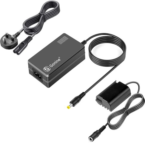 Gonine DMW-DCC17 Camera AC Adapter DMW-BLK22 Dummy Battery Power Supply Kit Compatible with Cameras Panasonic LUMIX S5 DC-S5 DC-S5K DC-S5GK GH5 II GH6 Battery Grip DMW-BGS5