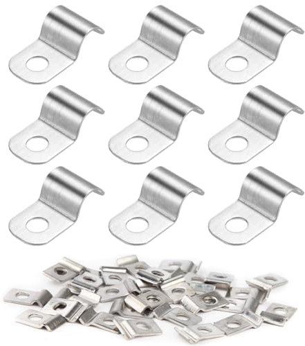 SHUOHONG 50 Pezzi Fascette Metalliche, Fascette Stringitubo di Fissaggio, Fascetta Stringitubo per Cavi e Tubi, Piccola Morsetti per Tubi, Fascette Metalliche Stringitubo, Fermacavi in Acciaio Ø 6 mm