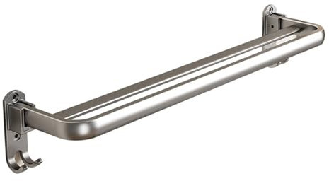 Porte Serviette Murale Gris Double Barre Barre de Serviettes de Douche Support de Serviettes Pliable à 90° Porte-Serviettes Pliant en Aluminium,pour Salle de Bain Cuisine