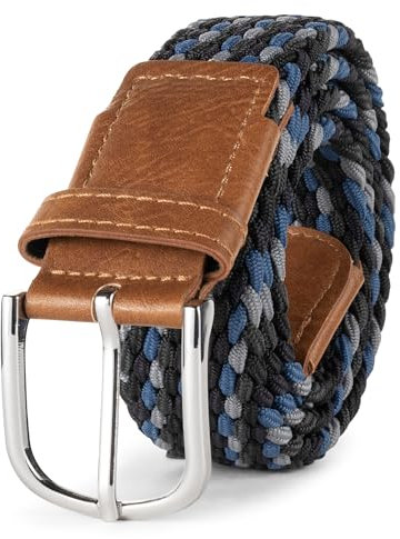 Indicode Unisex Anders Gürtel 40mm breit | Metall Gürtelschnalle & Kunstleder-Riemen Navy, 115