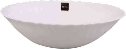 Best House | Opalware Round Bowl Set | 7.5/19 cm | Set of 6 Pcs | White | Salad Fruit Soup Bowl Set | BPA-Free | Microwave Safe Serving Bowl | Food-Grade Material