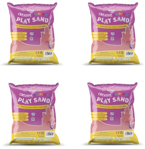 Rainbow Eco Play – Coloured Pink Sand – 20kg - 100% Natural - Play Sand Art Kits for Kids – Childrens Craft - 4x5kg