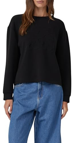 s.Oliver Damen Scuba-Sweatshirt im Relaxed Fit mit Prägung Sweatshirt