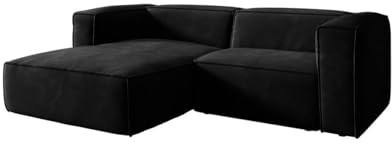 Luxusbetten24 Designer Sofa Comfy L Mini in Samt Schwarz Links