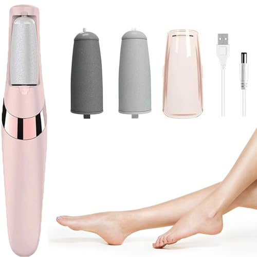 Pedicure Electric Tool, Electric Foot Callus Remover, USB Rechargeable Callus Remover for Feet with 2 Rollers Pedicure Kits for Dry Skin Cracked Heels Calluses Dead Skin