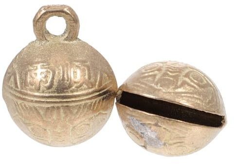 MUELODSIC 2 Stück Kreative Kupferglocken für Haustiere Tragbar und Praktisch Geeignet für Tierzubehör und Bastelbedarf Stilvoller Glockenschmuck in Gold