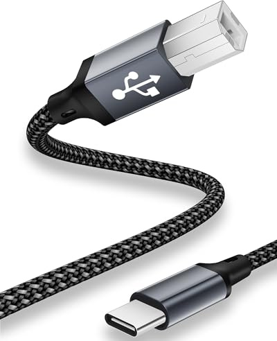 familaha Cavo Stampante 2M, Cavo USB C a USB B, Cavo Tipo C Maschio a Tipo B Maschio Compatibile con MacBook Pro, iPad, Stampante, Tastiera MIDI, Sintetizzatore, Interfaccia Audio, Controller