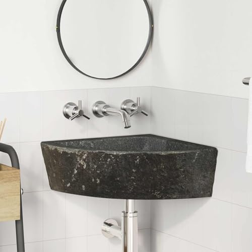 Lavabo in pietra naturale, 38-45 cm, montaggio a parete