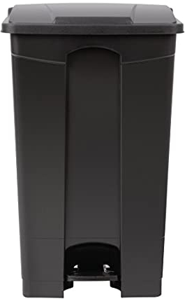 Jantex Kitchen Pedal Bin 87 Litre, Black, Polypropylene Plastic Bin, Size: 820(H) x 495(W) x 400(D) mm, Hands Free Hygienic Operation, Tight-Fitting Lid Contains Odours, CW724