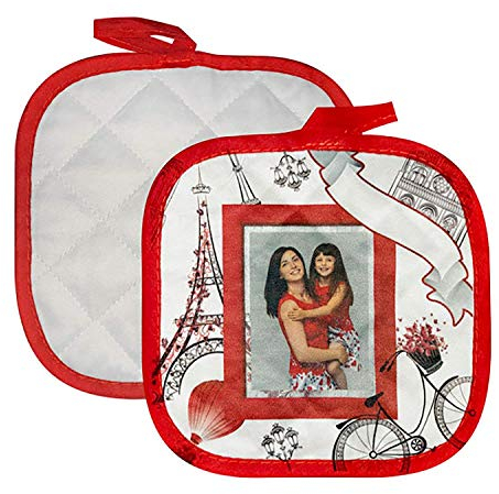 Senza marca/Generico PRESINA da Cucina Forno Personalizzato Stampa Personalizzata Foto Dedica Festa della Mamma Bianco Rosso