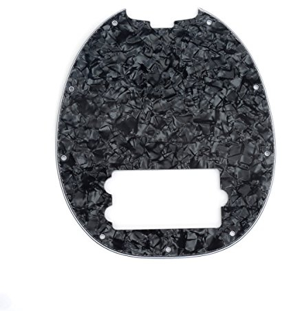 Musiclily Pickguard basse 9 trous pour Musicman Stingray Basse, 4 plis Perle Noire