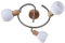 Lindby Deckenlampe Glas, Metall in Holzoptik Deckenstrahler drehbar und schwenkbar 3x E14 max. 40W ohne Leuchtmittel Deckenleuchte Spot Strahler