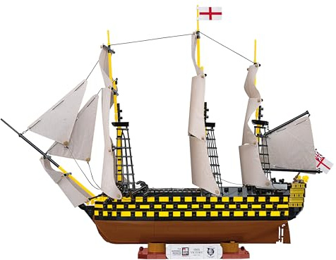 COBI HMS VICTORY (Trafalgar 1805), Maßstab 1:144, 2517 Teile | Bedruckt (Pad Printed), Lizenz vom National Museum of the Royal Navy, Segel, Sockel, Plakette. hergestellt in der EU, ab 11+