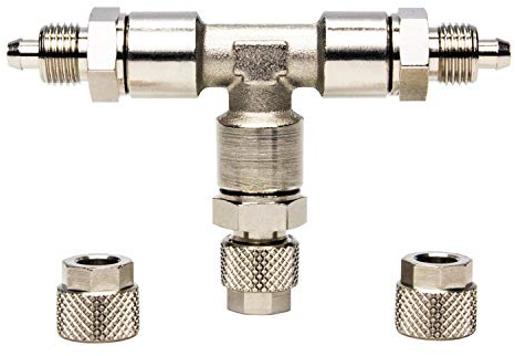 OCOPRO CO2-Verteiler/Splitter 2er Profi Metall T-Stück Tri-Pass NEU