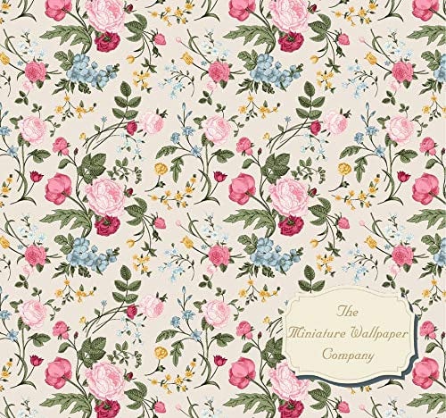 Wild Flowers Victorian Collection Luxury Dollhouse Wallpaper - Dolls House Miniature - Flooring Sheet - 12th Scale - 24th Scale
