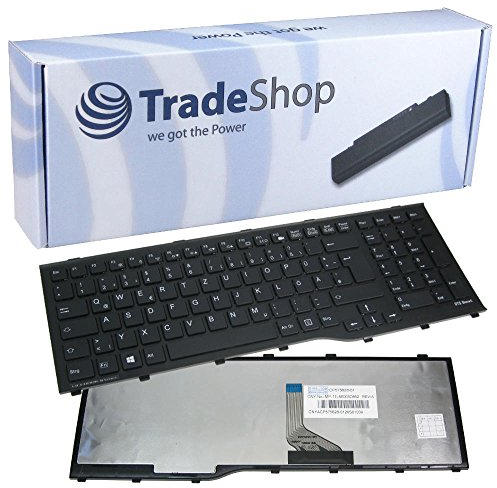 Trade-Shop Premium Laptop-Tastatur Notebook Keyboard Ersatz Deutsch QWERTZ für Fujitsu-Siemens Lifebook AH532-GFX A562 AH562 N532 NH532 (mit Rahmen)