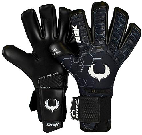 Renegade GK Eclipse Helix Professionelle Torwarthandschuhe | 4mm EXT Contact Grip & Breathaprene | Schwarz & Weiß Fußball Torwart Handschuhe (Größe 7, Jugend, Negative Cut, Level 5)