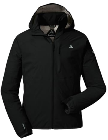 Schöffel Herren Jacket Toronto4, wind- und wasserdichte Herren Jacke mit verstaubarer Kapuze, atmungsaktive und verstaubare Hardshelljacke für Männer, black, 50